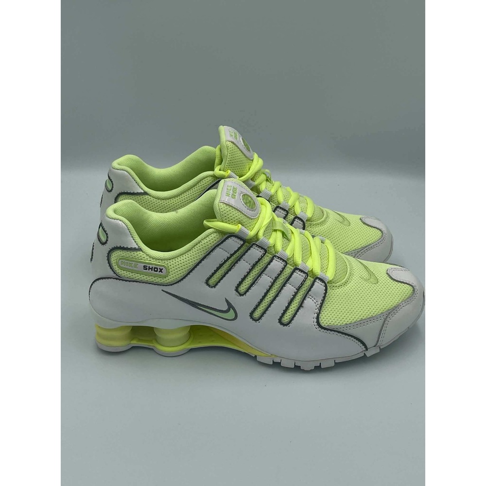 Nike Shox NZ Womens 7.5 White Volt Lime Green Running Shoes 314561-130